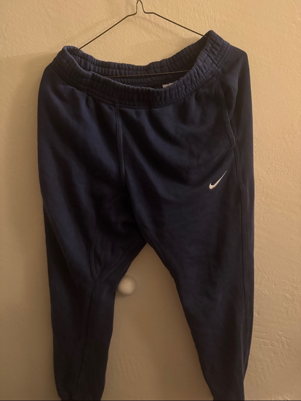 Nike Kids Dark Blue Jogger Sweatpants with White Swoosh